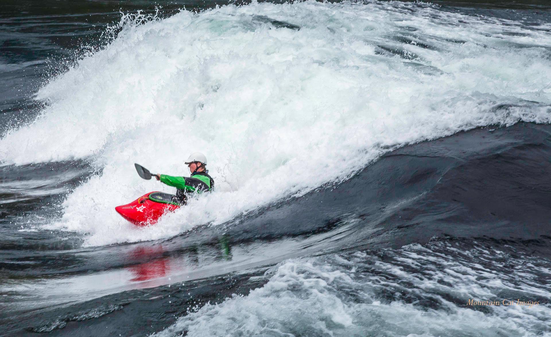 Sara surfing skookumchuck