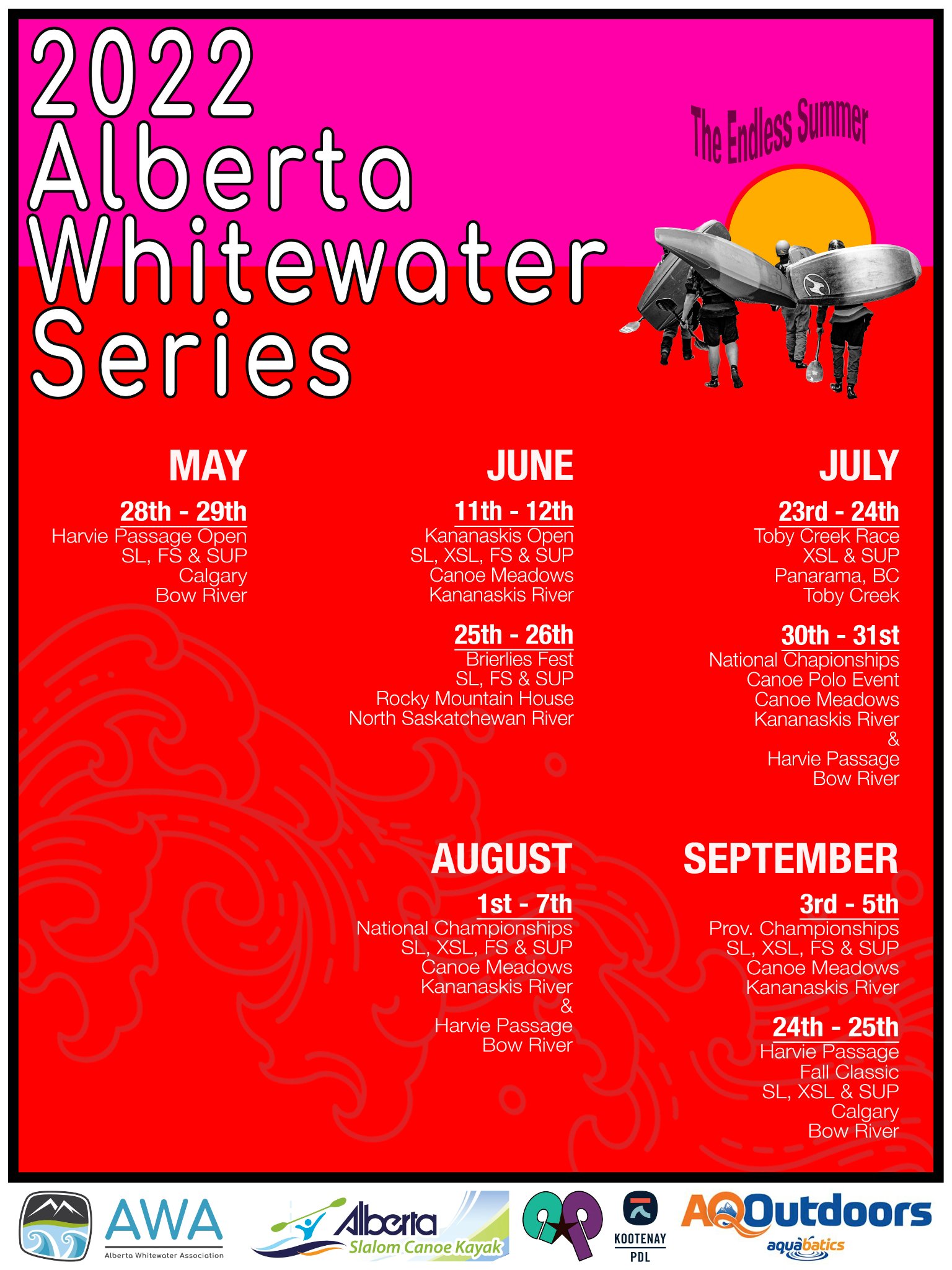 Poster about the 2022 Alberta Whitewater Series