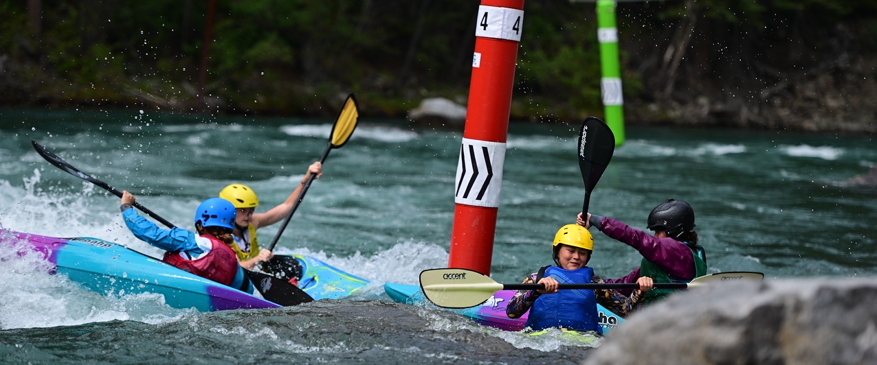 kayak cross at Kananaskis Whitewater